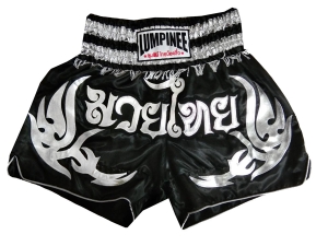 Lumpinee Muay Thai Boxing Shorts : LUM-050-Black-Silver