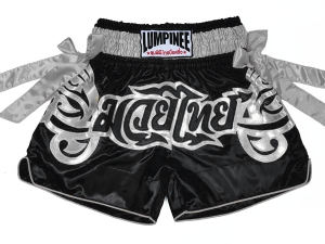 Lumpinee Muay Thai Boxing Shorts : LUM-051-Black-Silver