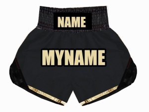 Personalized Boxing Shorts : KNBSH-022-Black