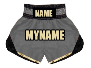 Personalized Boxing Shorts : KNBSH-022-Silver