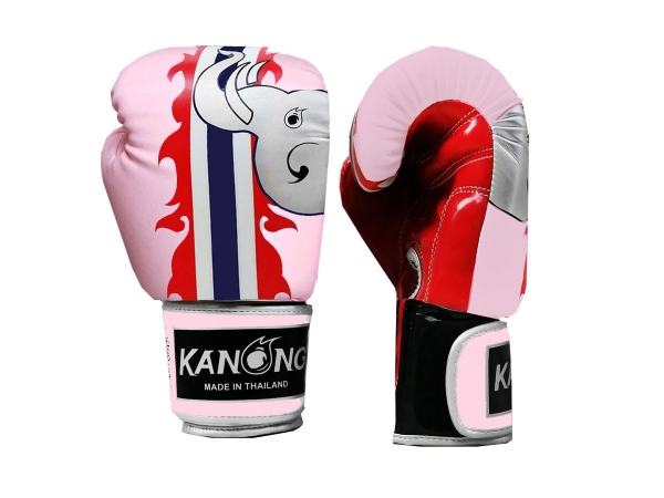 Kanong Thai Boxing Gloves : Light Pink Elephant