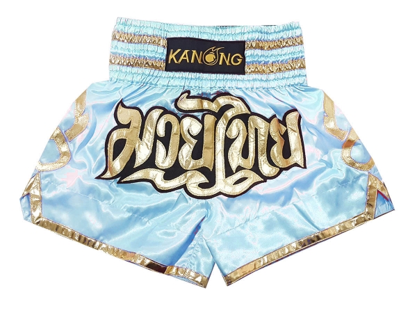 Kanong Muay Thai Boxing Shorts : KNS-121-LightBlue