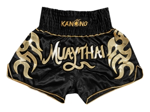 Kanong Muay Thai Boxing Shorts : KNS-134-Black