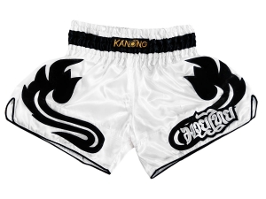 Kanong Muay Thai Boxing Shorts : KNSRTO-209-White