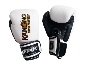 Kanong Thai Boxing Gloves : White/Black