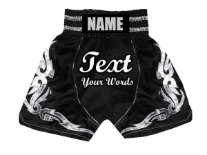 Personalized Boxing Shorts : KNBSH-024-Black