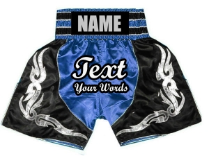 Personalized Boxing Shorts : KNBSH-024-Blue-Black