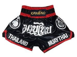 Kanong Kids Muay Thai Boxing Shorts : KNS-118-Black
