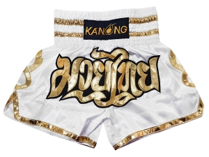 Kanong Kids Thai Boxing Shorts : KNS-121-White