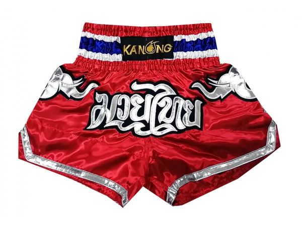Kanong Kids Muay Thai Boxing Shorts : KNS-125-Red-K