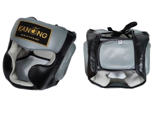 Kanong Real Leather Head Guard : Black/Grey