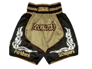 Custom Training and Fight Boxing Shorts : KNBXCUST-2035-Gold-Black