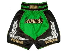 Custom Training and Fight Boxing Shorts : KNBXCUST-2035-Green-Black