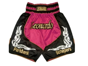 Custom Training and Fight Boxing Shorts : KNBXCUST-2035-Pink-Black