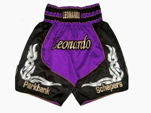 Custom Training and Fight Boxing Shorts : KNBXCUST-2035-Purple-Black