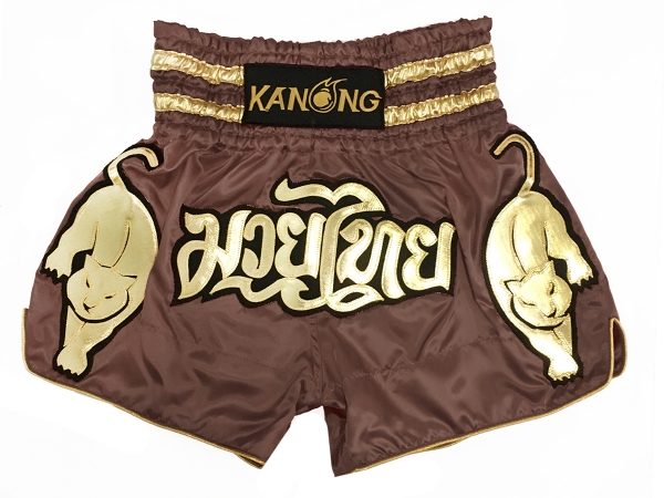 Kanong Muay Thai Shorts : KNS-135-Ligh tBrown