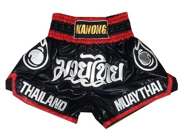 Kanong Muay Thai Boxing Shorts : KNS-118-Black