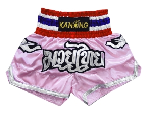 Kanong Muay Thai Boxing Shorts : KNS-125-LightPink