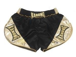 Kanong Women Muay Thai Boxing Shorts : KNSRTO-201-Black-Gold