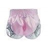 Kanong Women Muay Thai Boxing Shorts : KNSRTO-201-Pink-Silver